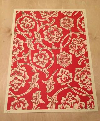 Shepard Fairey Obey Flower Vine Signed Numbered 76/100 Screen Print Rare