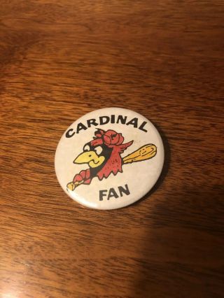 Vintage St Louis Cardinals Fan Pin Pinback Button Cool Rare 2.  25”