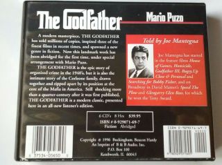 The Godfather Audio Book Mario Puzo 8 hours 6 discs read by joe mantegna rare cd 2