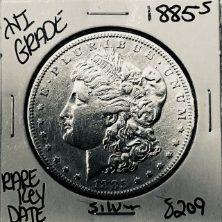 1885 S Morgan Silver Dollar Hi Grade U.  S.  Rare Key Coin 8209