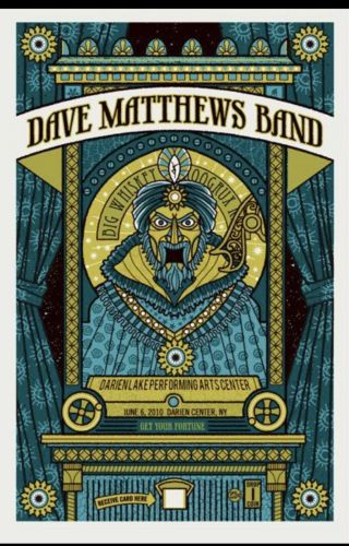 Dave Matthews Band Darien Lake June 6,  2010 Poster,  Numbered 306/400,  Rare
