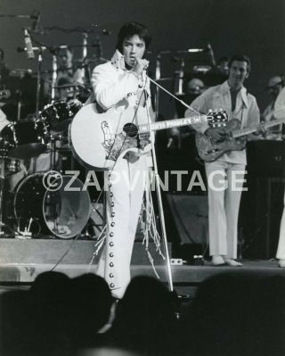 Vintage Rare B&w Portrait Of Elvis Presley On Stage Photo 179