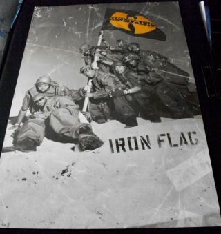 Wu Tang Clan Iron Flag Rare 2005 Uk Promotional Poster 75 X 50cms