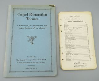 Rare 1936 Lds Mormon Missionary Handbook 1949 Discussions Gospel Training Lesson