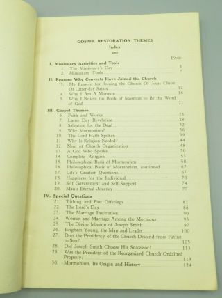 RARE 1936 LDS Mormon Missionary Handbook 1949 Discussions Gospel Training Lesson 5