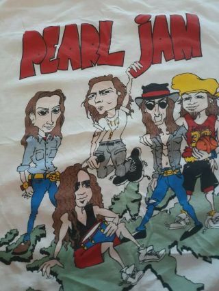 1990s Pearl Jam Tshirt Rare World Jam 1992 European Tour T Shirt Sz.  L