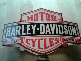 Rare Vintage 1940 ' s Harley Davidson Motorcycle Display sign 2