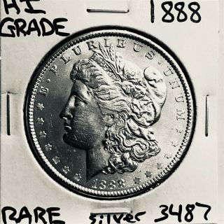 1888 Morgan Silver Dollar Hi Grade U.  S.  Rare Coin 3487