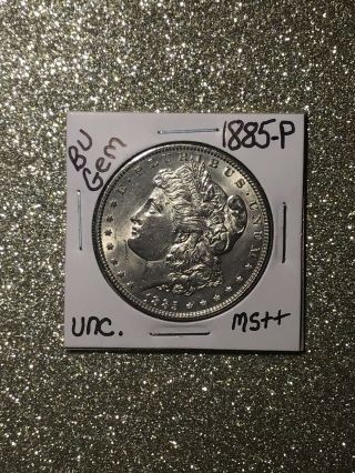 1885 - P Morgan Silver Dollar Uncirculated Bu Coin.  Rare Date Ms,