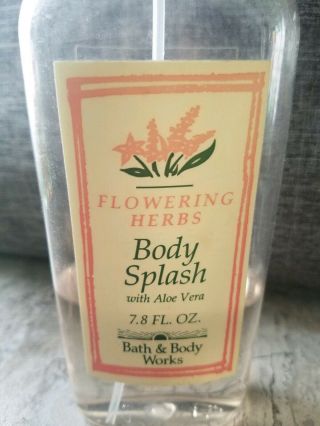 Bath & Body Flowering Herbs Body Splash Rare Vhtf 7.  8 Oz 35 Full
