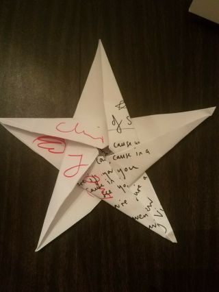 Rare Coldplay Autographed Oragami Star From Target Promotion 1 Of 250