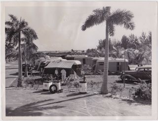 Miami Fl Trailer Camp Rare Classic Iconic Vintage 1940 Florida Press Photo