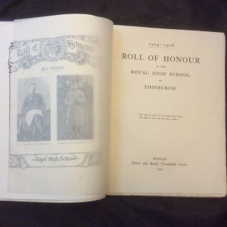 1914 - 1918 Roll of Honour Edinburgh Royal High School 1st Edition WW1 Rare 4
