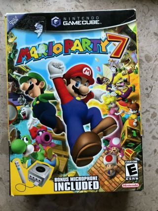 Mario Party 7 (nintendo Gamecube) Game Complete With Mic Rare