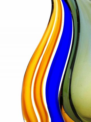 Very large Murano Rare Triple Sommerso art glass vase with 3 colours & Label 2
