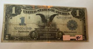 1899 Large Note Silver Certificate Black Eagle One Silver Dollar Rare Note