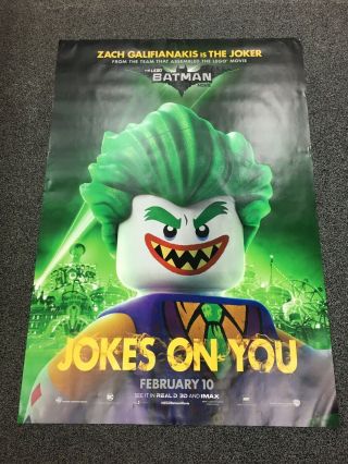 Rare The Lego Batman Movie Joker 48x70 Vinyl Bus Stop Shelter Poster 48 X 70