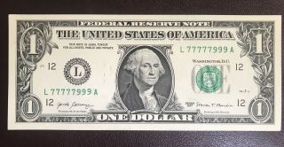 Rare Lucky 7’s 2017 $1 Dollar Bill Frn 5 & 3 Of A Kind Binary