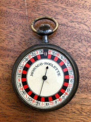 A Rare And Unusual Vintage Monaco Roulette Gambling Pocket Watch