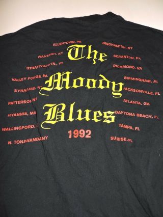 THE MOODY BLUES 1992 tour rare t shirt XL FUTURE PASSED vintage rare Brockum 2