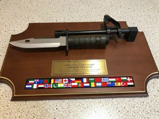The Operation Desert Storm Commemorative Knife Plaque M9 Bayonet Rare Vhtf M - 9