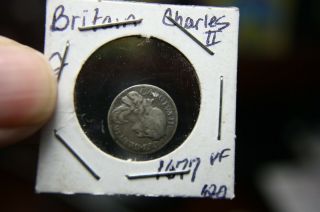 England Great Britain Charles Ii 1677 2 Pence,  Rare Coin