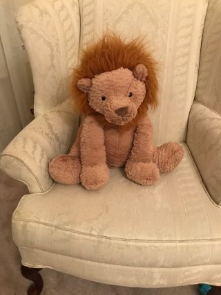 Jellycat Lion Cat Plush Large 20” London Rare Tan Brown Stuffed Animal Mane Euc