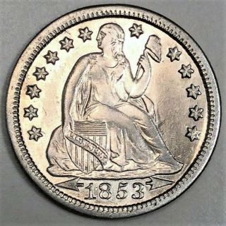 1853 Seated Liberty Dime Au/bu Coin Rare Date