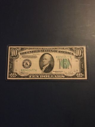 Vintage Rare 1934 C $10 Ten Dollar Bill K60451477a