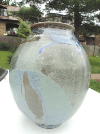 Art Pottery Blue glaze vase.  Virginian Based artist shaped.  Rare 3