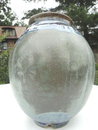 Art Pottery Blue glaze vase.  Virginian Based artist shaped.  Rare 4