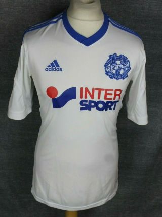 Marseille Home Football Shirt 14 - 15 Adidas Mens Medium Rare