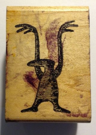 Rare Figbash - Edward Gorey Rubber Stamp - - Gothic Altered Art Craft