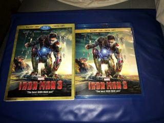 Marvel Studios Iron Man 3 Blu - Ray/dvd 2013 2 - Disc Set Rare Oop Gold Slipcover