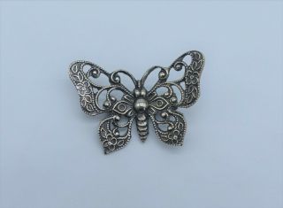 Rare Early Vintage Beau Beaucraft Jewelry Butterfly Pin Brooch Sterling Silver