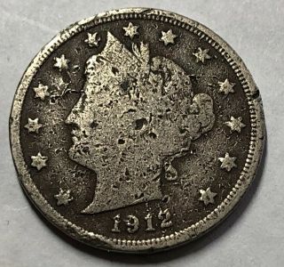 1912 S Liberty Nickel,  Key Date Rare Good Details