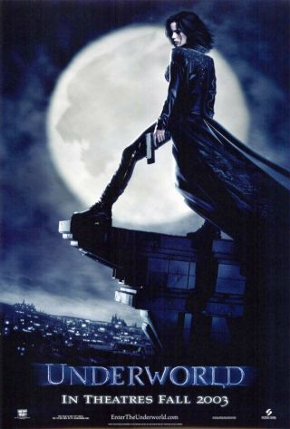 Underworld Movie Poster 1 Sided Rare Advance Vf 27x40 Kate Beckinsale