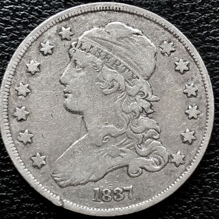 1837 Capped Bust Quarter Dollar 25c Rare Xf - Many Die Breaks 15311