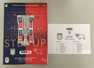 2019 Efl Play Off Final Wembley Aston Villa Programme & Rare Team Sheet