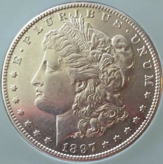 Rare Brilliant Bu 1897 S Morgan Silver Dollar Estate $1 Unc