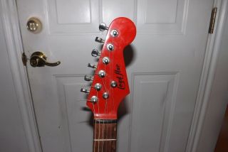 Rare - German - Red Lead Star 6 - String Electric Guitar - Solid Body - Musima 3