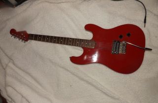 Rare - German - Red Lead Star 6 - String Electric Guitar - Solid Body - Musima 4