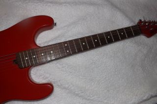 Rare - German - Red Lead Star 6 - String Electric Guitar - Solid Body - Musima 7