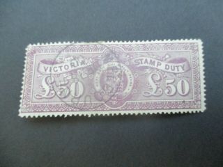 Victoria Stamps: £50 Stamp Duty Cto - Rare (d16)