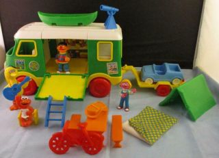 Rare Tyco Sesame Street Camper Camping Van Play Set Near Complete Exclnt