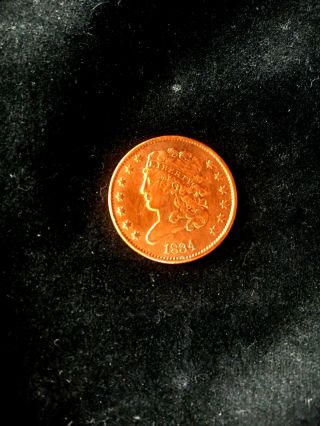 1834 Half Cent Classic Head.  Au.  Looking Coin.  Very Rare.