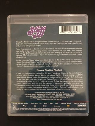 Rare OOP The Stuff (2016 Arrow Blu Ray) Larry Cohen Michael Moriarty 2