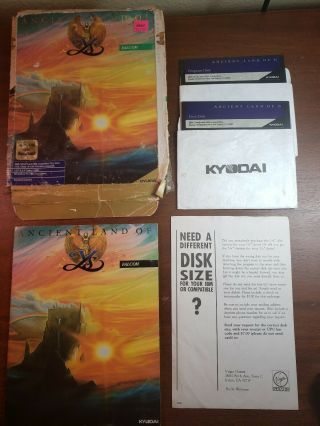 Ancient Art Of Ys 1989 Vintage 5.  25 " Floppy Ibm Pc Game Broderbund Kyodai Rare