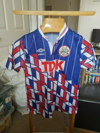 Rare Old Ajax Football Shirt Size 32 Ins