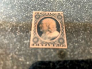 Rare L02 - 0c1 1851 Blue Ben Franklin Carrier Stamp (possibly Hinged - No Glue)
